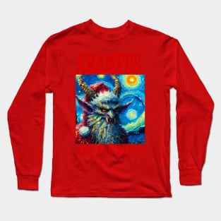 Bad Santa in starry night Long Sleeve T-Shirt